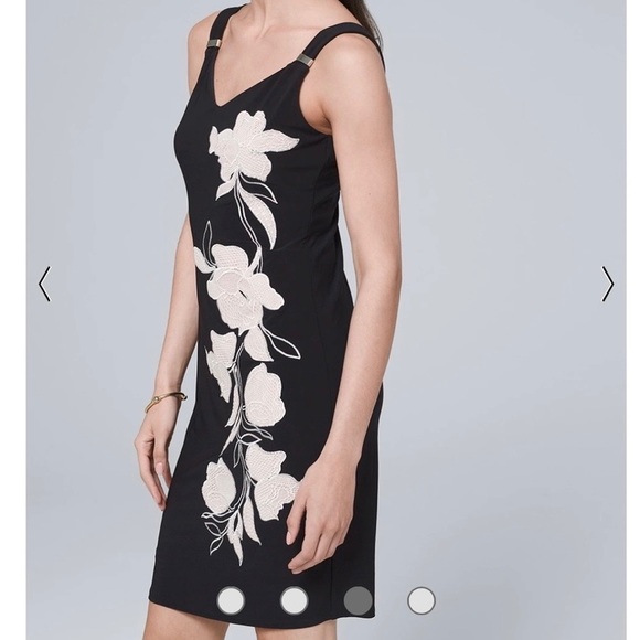 WHBM Matte Jersey Embroidered Dress Size Small - Picture 2 of 6